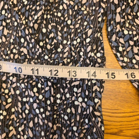 Sigrid Olsen Women's V-Neck Midi Dress Abstract Print Long Sleeve Faux Wrap Work - Picture 8 of 16